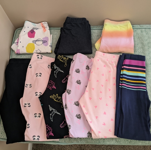 Cat & Jack Other - Cat & Jack Leggings Bundle of 6 Pair + 4 Bonus Items: 1 legging & 2 short & Tee